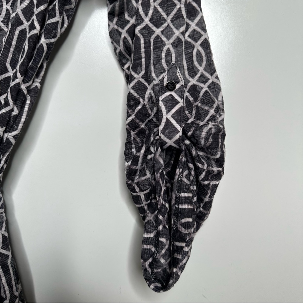 David Cline Geo Print Button Front Tie Belt Dress… - image 4